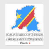 Kaart voor de vlag van de Democratische Republiek  Sticker (Vel)