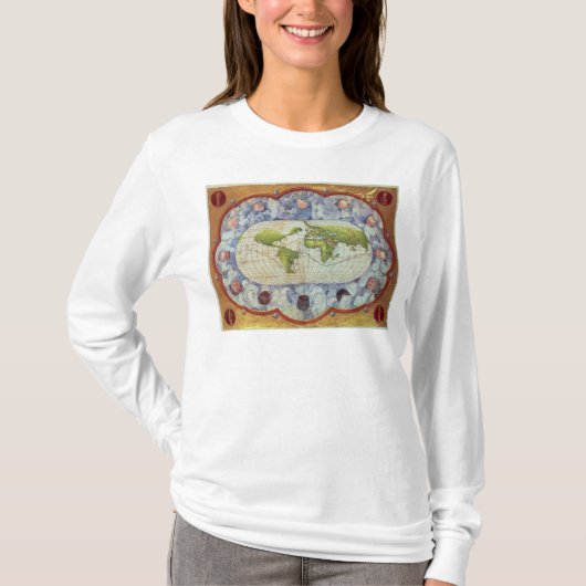 Kaart voor de wereldreis van Magellan T-shirt (Voorkant)