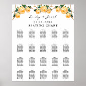 Kaart voor de zitplaats Gold Geometric Oranje Flor Poster (Voorkant)