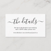 Kaart voor details van bruiloft Website - Eenvoudi (Voorkant)