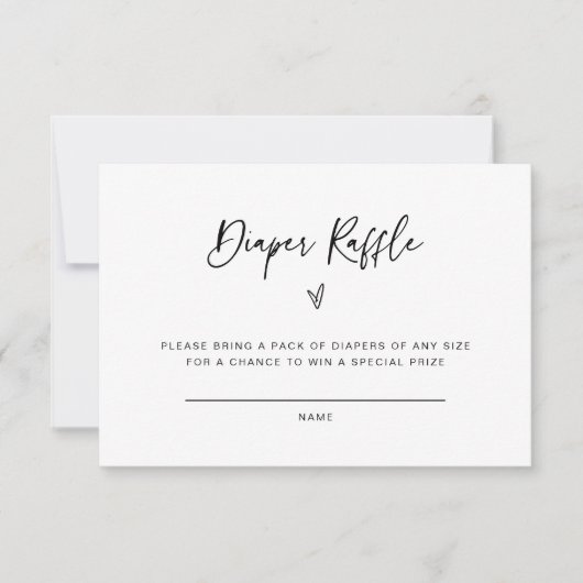 Kaart voor diaperte Raffle Baby shower Activity Ga (Voorkant)