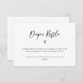 Kaart voor diaperte Raffle Baby shower Activity Ga (Voorkant / Achterkant)