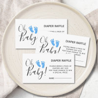 Kaart voor diaperte Raffle Baby shower Blue Enclos