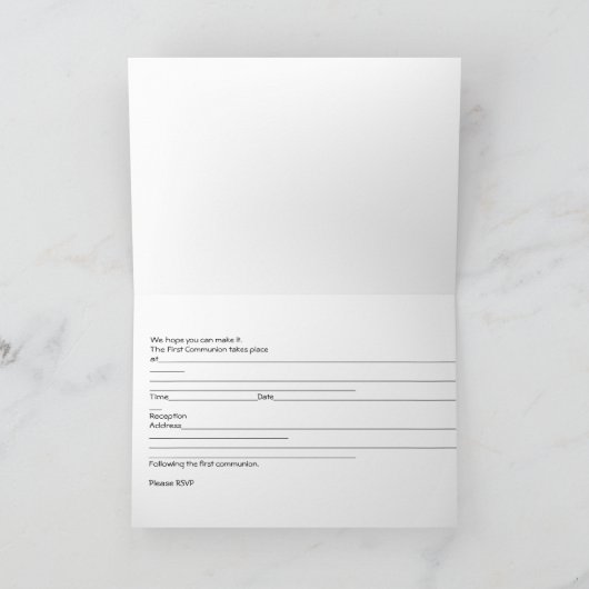 Kaart voor dochter van eerste communie (Binnen)