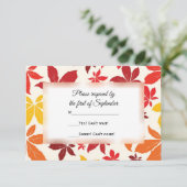 Kaart voor een Bright Fall Leaves Wedding RSVP Res (Staand voorkant)