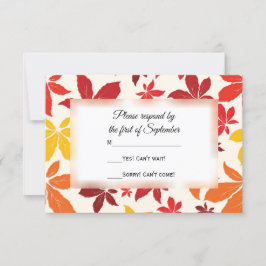 Kaart voor een Bright Fall Leaves Wedding RSVP Res