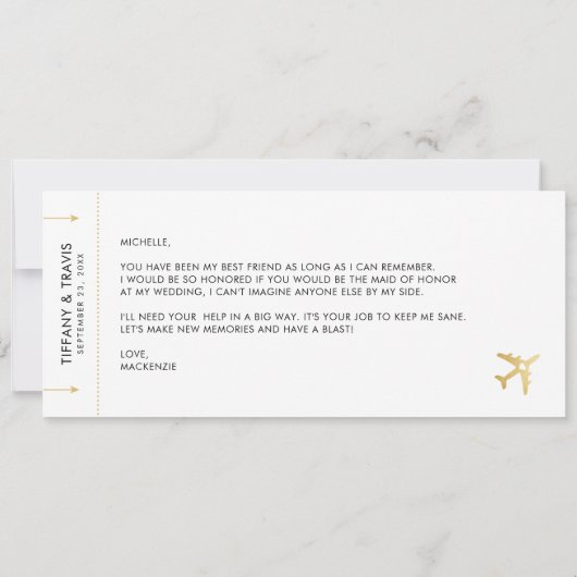 Kaart voor een bruiloft op bestemming (Achterkant)