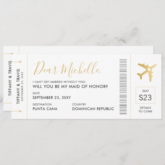 Kaart voor een bruiloft op bestemming (Voorkant / Achterkant)