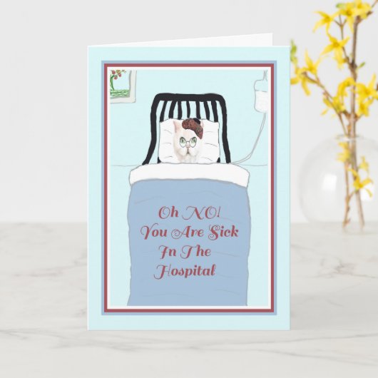 Kaart voor een kat in het dierenziekenhuis (Gele Bloem)