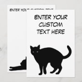 Kaart voor één pagina met zwarte kat (Voorkant / Achterkant)