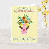 Kaart voor eerste Moederdag van kleindochter (Gele Bloem)