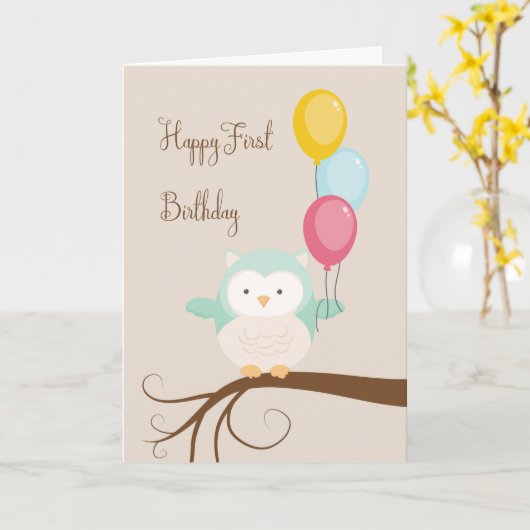 Kaart voor eerste verjaardag met sleepnetten en ba (Gele Bloem)