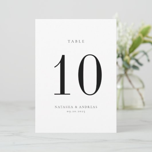 Kaart voor eigentijdse chic Wedding Table Number (Staand voorkant)