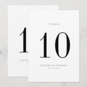 Kaart voor eigentijdse chic Wedding Table Number (Voorkant / Achterkant)