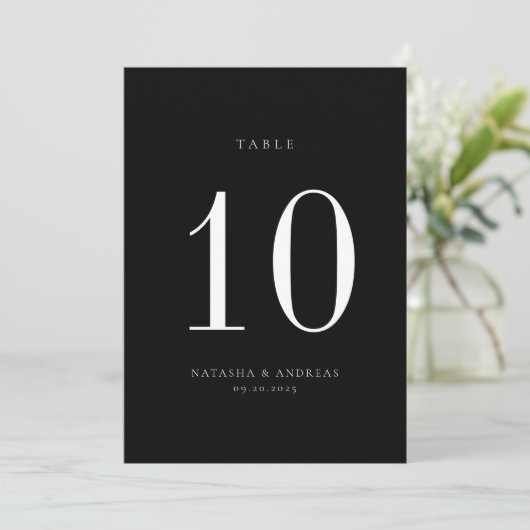 Kaart voor eigentijdse chic Wedding Table Number (Staand voorkant)