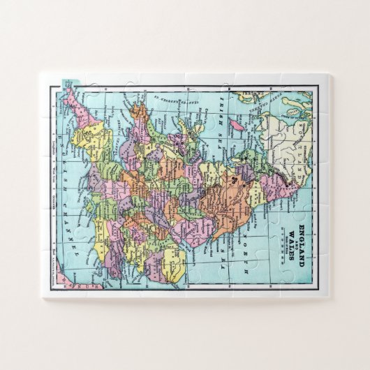  kaart voor Engeland en Wales Legpuzzel (Horizontaal)
