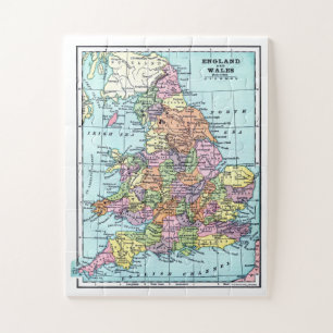 kaart voor Engeland en Wales Legpuzzel