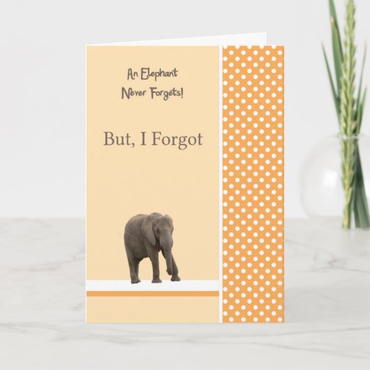 Kaart voor excuses voor het vergeten van iets bela (Voorkant)