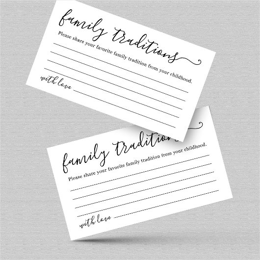 Kaart voor familiale tradities voor Baby shower