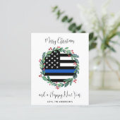 Kaart voor feestdag met blauw budget voor Kerstmis (Staand voorkant)