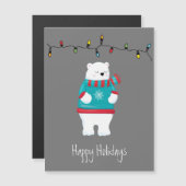 Kaart voor feestdag met feestdag met Beer met witt (Voorkant / Achterkant)