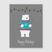 Kaart voor feestdag met feestdag met Beer met witt (Voorkant)