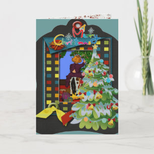 Kaart voor feestelijke 3d kerstfeestdag