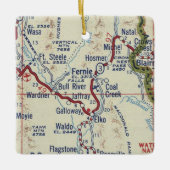  kaart voor Fernie BC Keramisch Ornament (Voorkant)