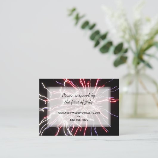 Kaart voor Fireworks Wedding RSVP-respons (Staand voorkant)