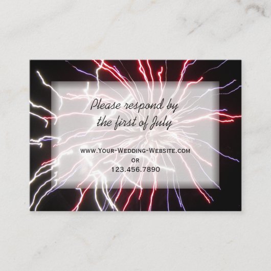 Kaart voor Fireworks Wedding RSVP-respons (Voorkant)