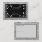 Kaart voor Floral Reception Black en Pewter LOOK (Voorkant / Achterkant)