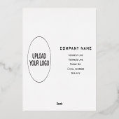 Kaart voor Folie van witte en Gold Business Valent (Achterkant)