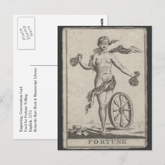 Kaart voor forensenverkoop, Antiek tarot (Voorkant / Achterkant)