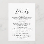 Kaart voor formele bruiloft-details kalligrafie (Voorkant)