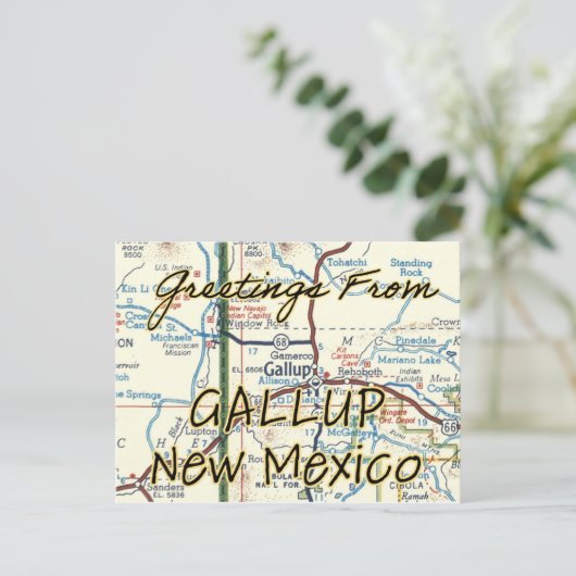  kaart voor Gallup NM (Staand voorkant)