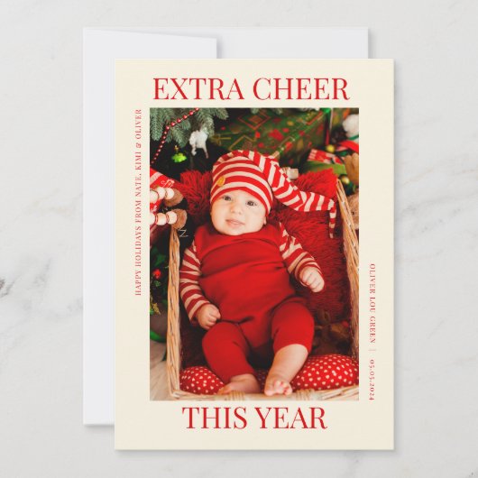 Kaart voor geboorteaankondiging tijdens de kerstva (Voorkant)