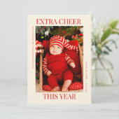 Kaart voor geboorteaankondiging tijdens de kerstva (Staand voorkant)