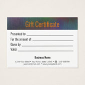 Kaart voor geborsteld metaal regenboogholografisch (Achterkant)