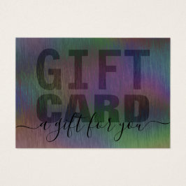 Kaart voor geborsteld metaal regenboogholografisch