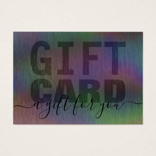 Kaart voor geborsteld metaal regenboogholografisch (Voorkant)