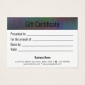 Kaart voor geborsteld metaal regenboogholografisch (Achterkant)