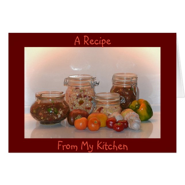 Kaart voor gefermenteerde Veggies Recipe Note (Voorkant Horizontaal)