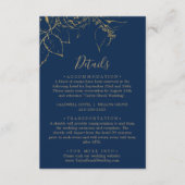 Kaart voor gelaste Floral Navy & Gold Details Encl (Voorkant)