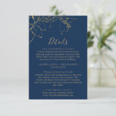 Kaart voor gelaste Floral Navy & Gold Details Encl (Staand voorkant)
