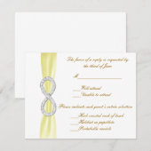 Kaart voor Gele Diamond Infinity Wedding Response (Voorkant / Achterkant)