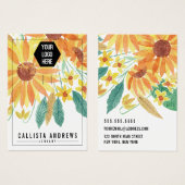 Kaart voor Gele Summer Sunflower Sleutelhanger Dis (Voorkant /achterkant)