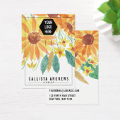 Kaart voor Gele Summer Sunflower Sleutelhanger Dis (Bureau)