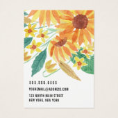 Kaart voor Gele Summer Sunflower Sleutelhanger Dis (Achterkant)