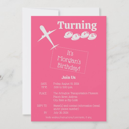 Kaart voor gepersonaliseerde verjaardagsuitnodigin (Voorkant)