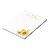 Kaart voor gepersonaliseerde zonnebloempitten notitieblok (Linkerzijde)